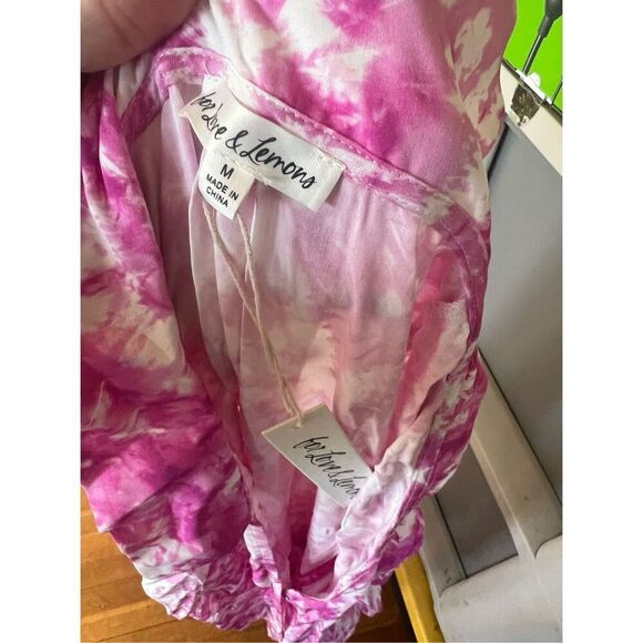 For Love & Lemons Devon Shirt Dress Pink Nwt Size Medium - Picture 6 of 10